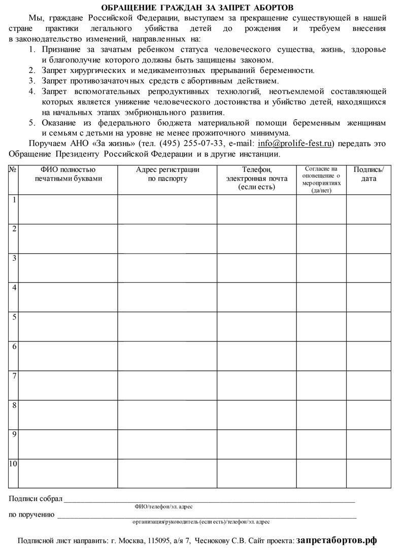 Форма и содержание судебной петиции