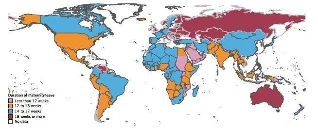 Сравнение продолжительности декретного отпуска: Самые длинные и самые короткие
